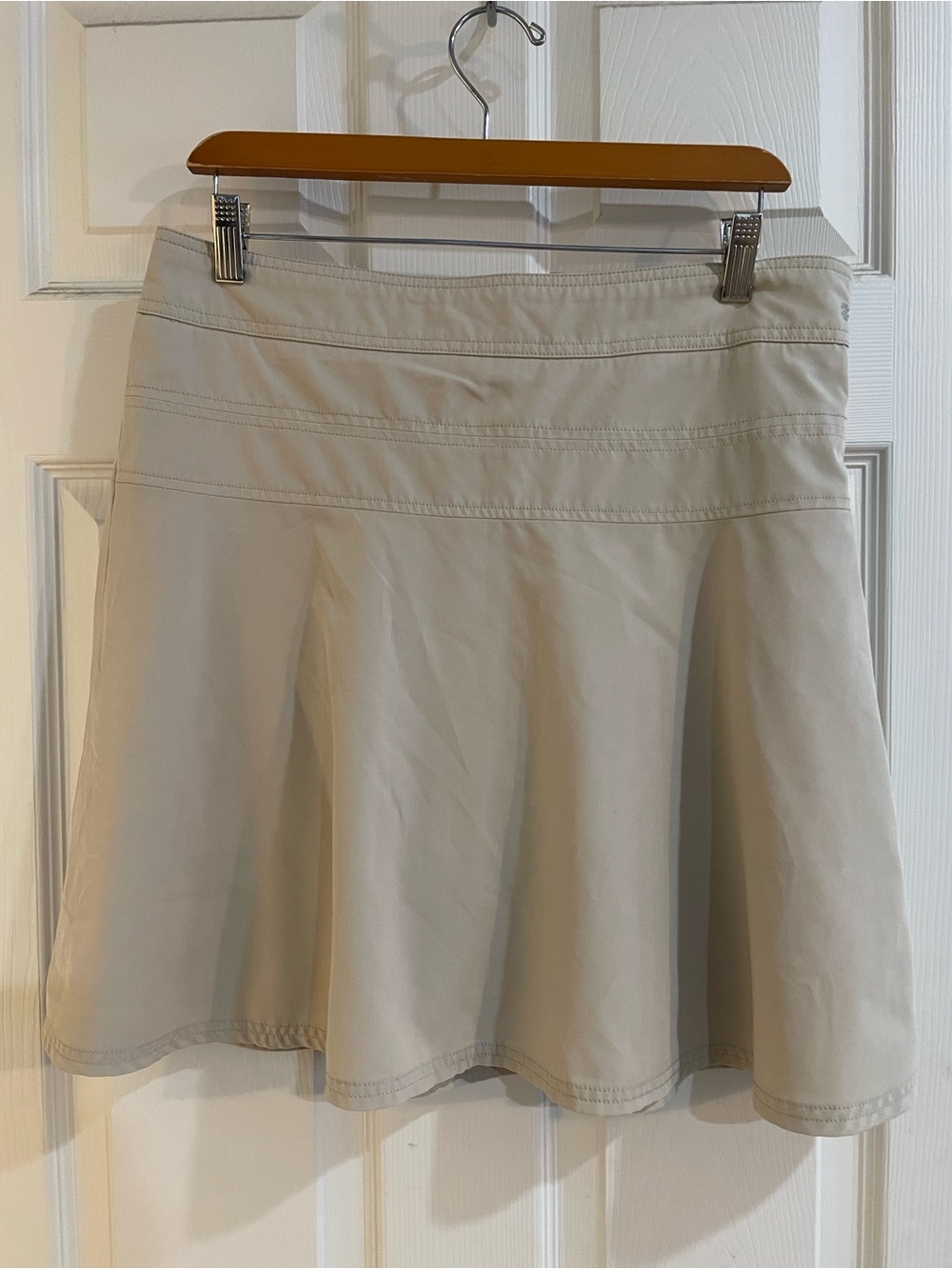 Izod Cream A-Line Skirt with Subtle Panel Stitching
